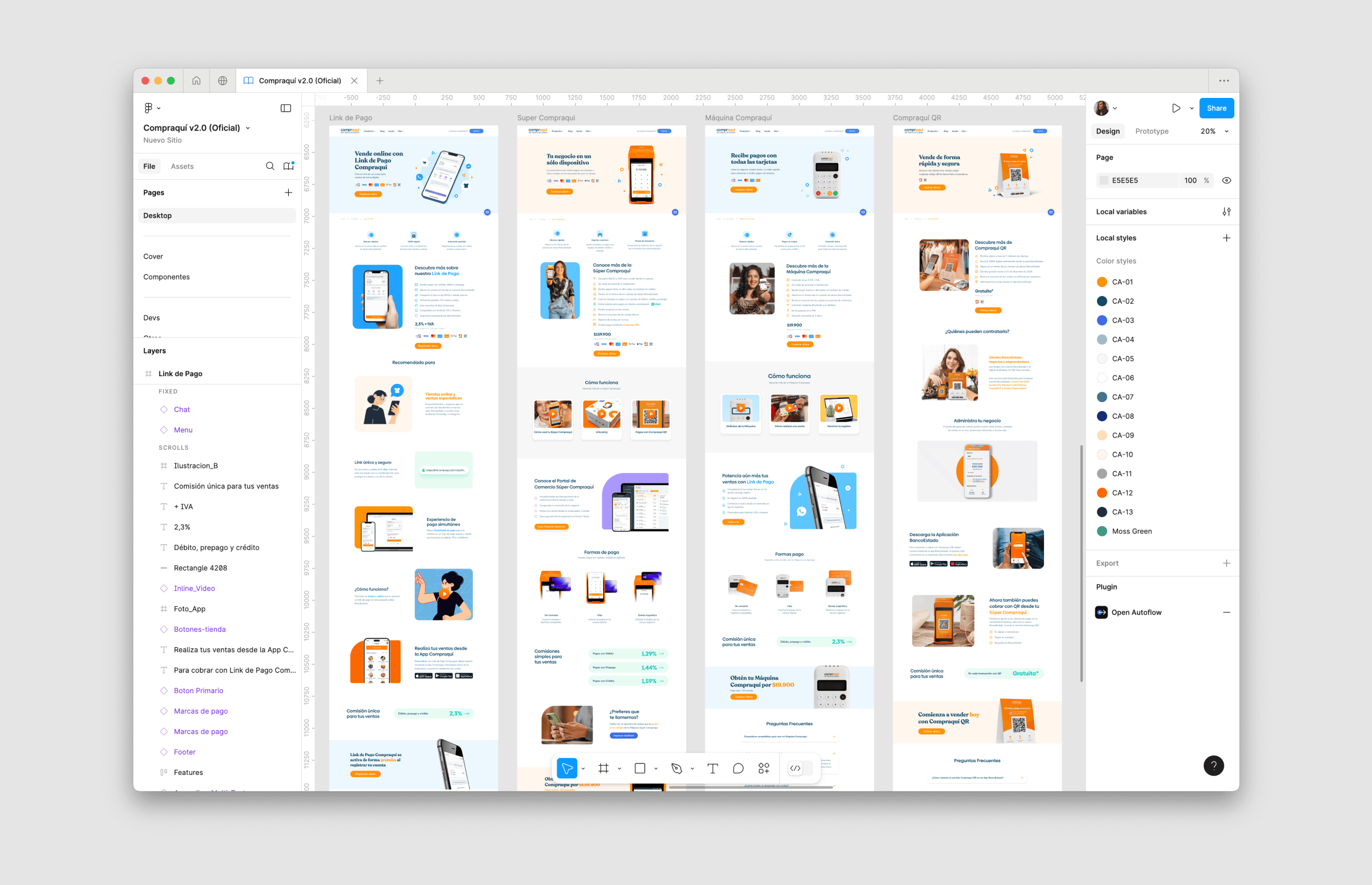 Prototipo detallado del nuevo sitio realizado en Figma.